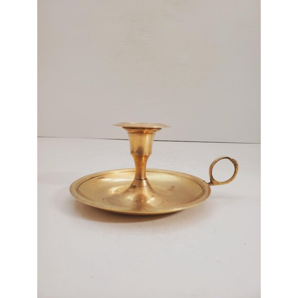 Vintage Brass Candle Holder - Brass Candlestick Holder - Brass Chamberst… - Picture 1 of 10